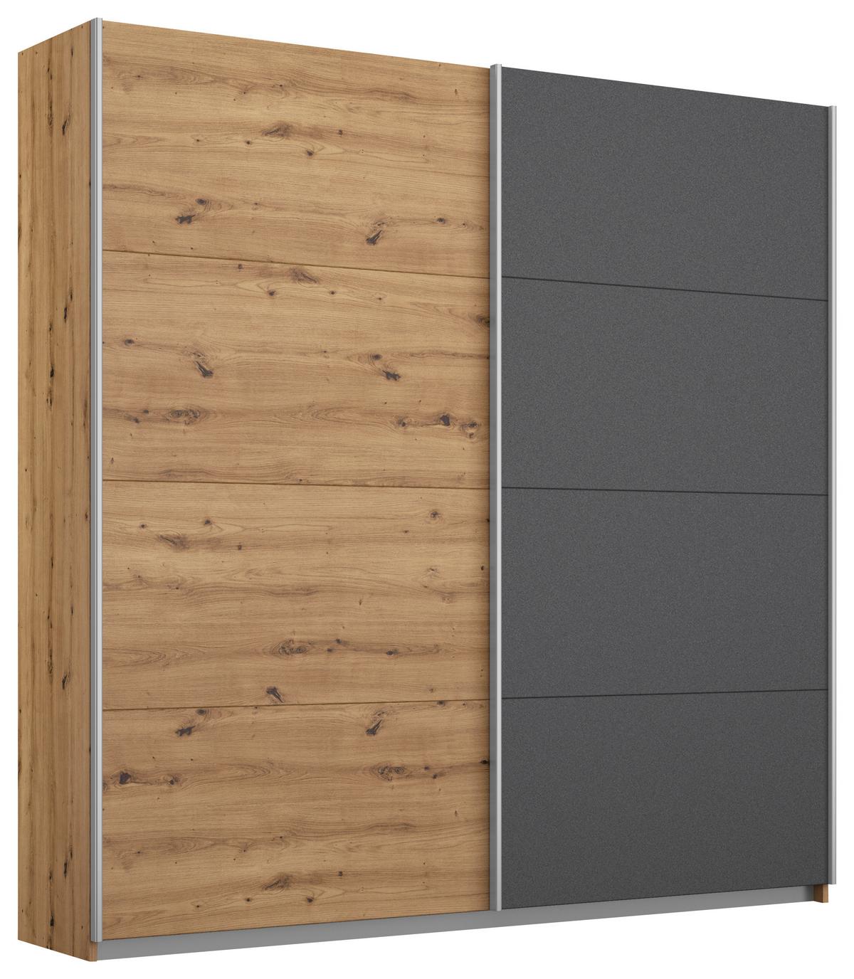 Ormar S Kliznim Vratima Subito - boje grafita/hrast Artisan, Moderno, drvni materijal/metal (181/197/61cm) - Modern Living