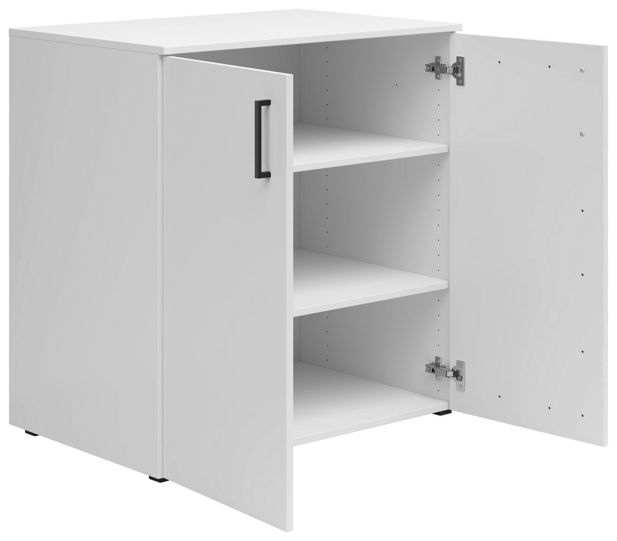 Kommode Multistauraum Weiß - Anthrazit/Schwarz, MODERN, Holzwerkstoff/Kunststoff (80/83/52cm) - Mömax
