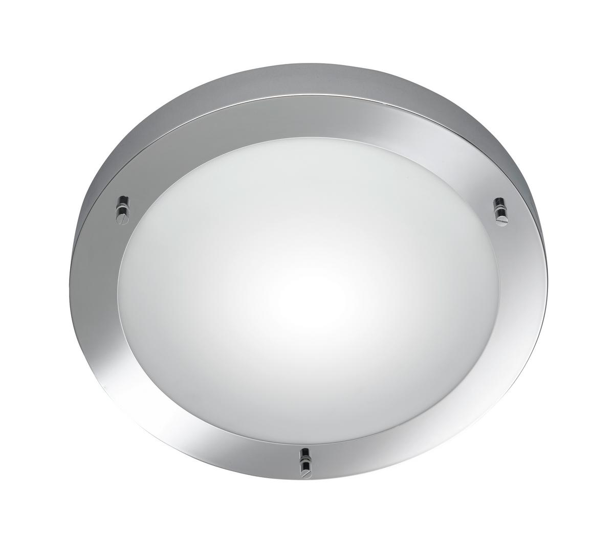 Badezimmer-Deckenleuchte Condus in Weiß/Chrom max. 60 W - Chromfarben/Weiß, Basics, Glas/Metall (31,5/8,0cm) - Trio Leuchten