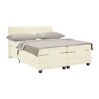 Boxspringbett Dixon Ecru ca. 180x200cm - Ecru/Schwarz, Konventionell, Holz/Holzwerkstoff (180/200cm) - Premium Living