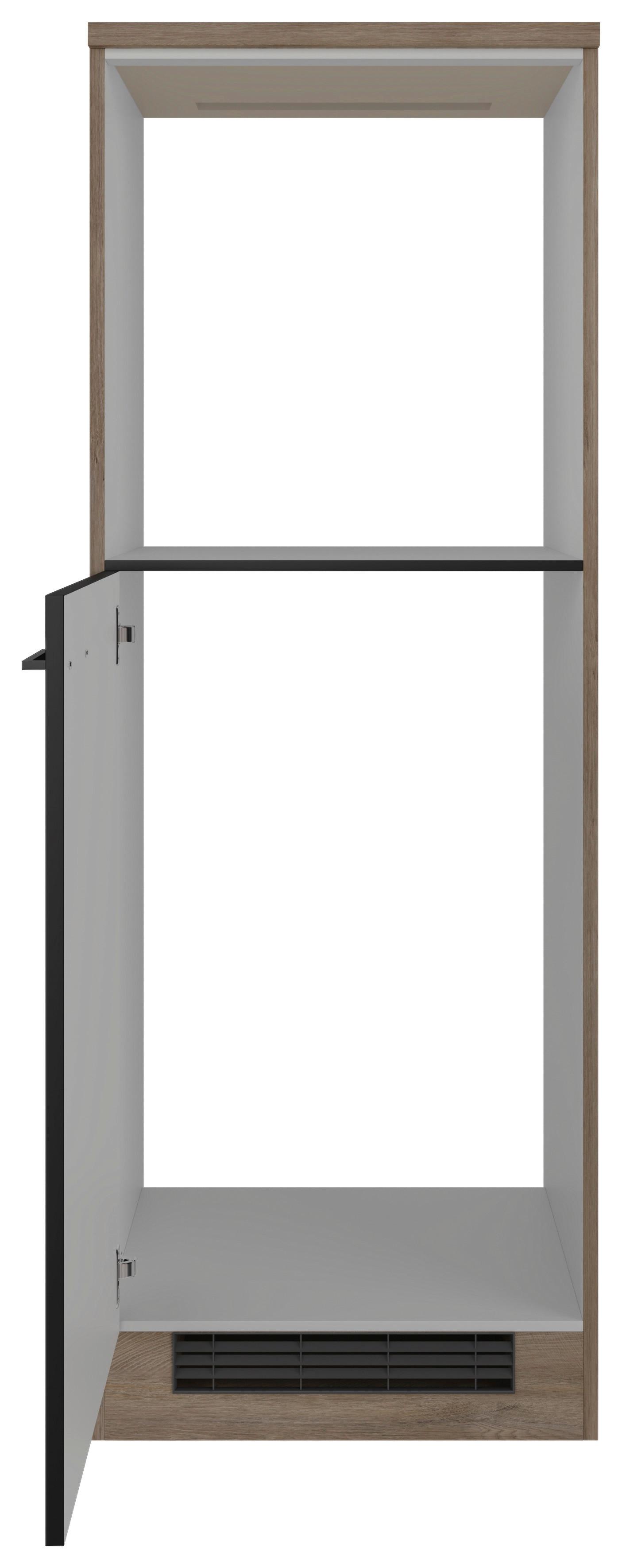 Omara Za Vgradno Napravo Capri, Črna, Hrast - črna/barve hrasta, Konvencionalno, kovina/leseni material (60/168,5/60cm) - FlexWell