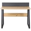 BUREAU MICK - Zwart/Eikenhout Artisan, Modern, Houtcomposiet/Metaal (110/60/75-91cm) - Bessagi Home
