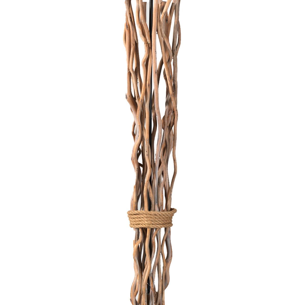 Stehleuchte Marica Hellbraun max. 22 Watt - Hellbraun, Natur, Holz/Textil (35/175cm)