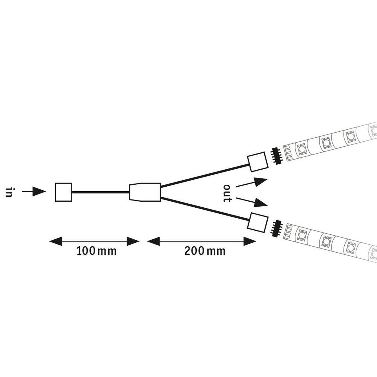 LED-Strip Maxled Y-Splitter in Weiß, 30cm - Weiß, Basics, Kunststoff (3/0,7cm) - Paulmann