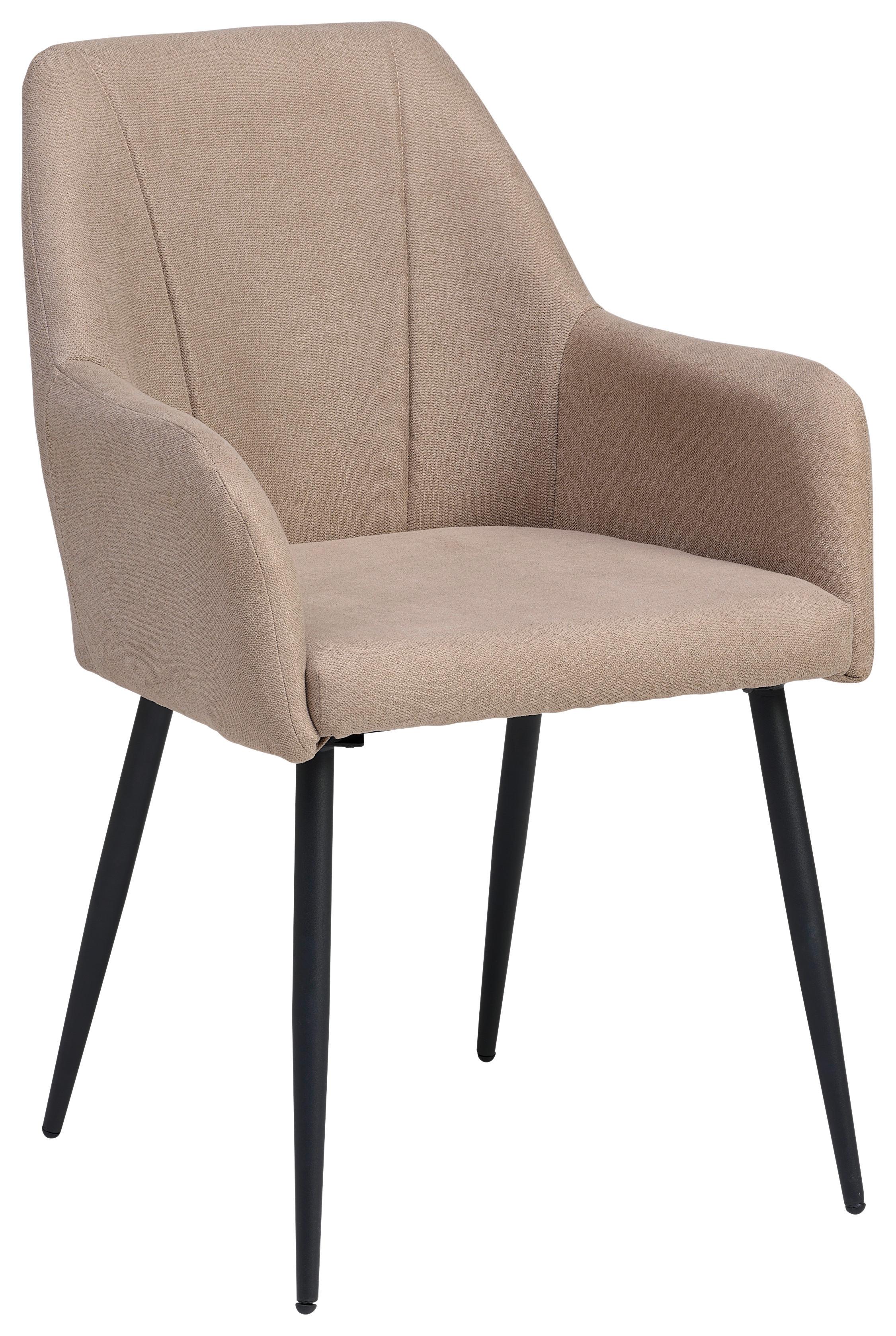 KRZESŁO Z PODŁOKIETNIKAMI ADELINA - czarny/cappuccino, Lifestyle, metal/tkanina (56/87/60cm) - MID.YOU