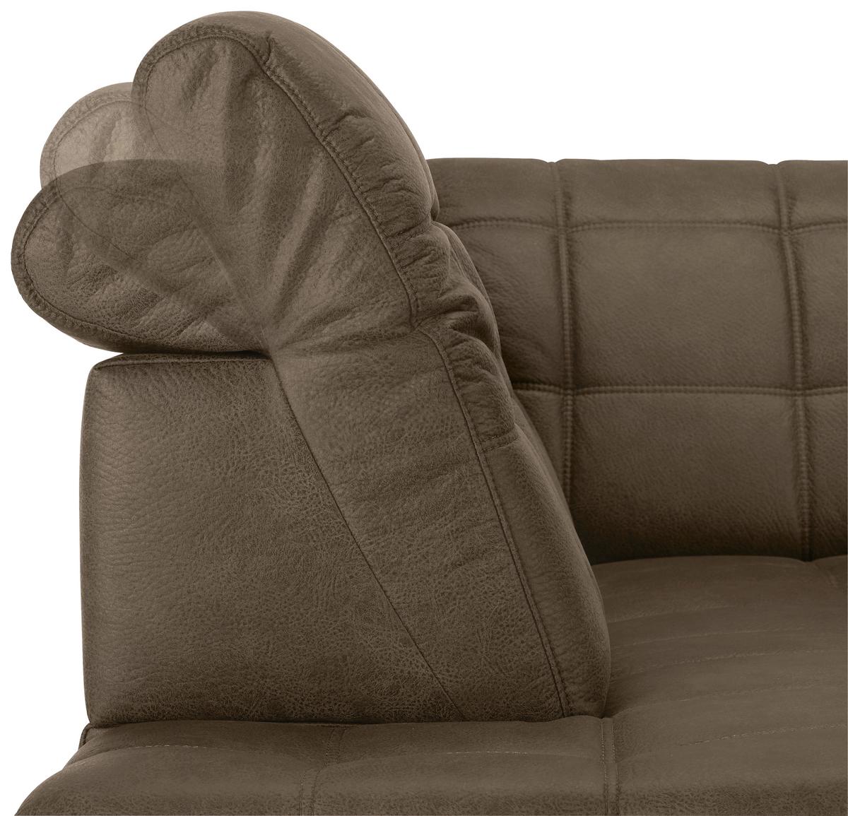 Ecksofa Panama links Taupe - Taupe/Schwarz, KONVENTIONELL, Textil/Metall (216/89-102/304cm) - Premium Living