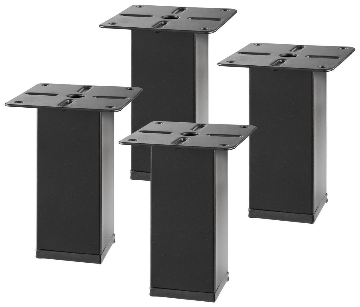 Fußset in Schwarz - Schwarz, Modern, Metall (4/10/4cm) - Mömax