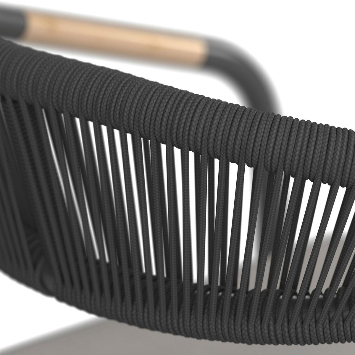 Gartensessel Benicio Grau Polywood/Textilene 2er-Set - Dunkelgrau/Naturfarben, MODERN, Kunststoff/Textil (56/80/64cm) - Bessagi Garden