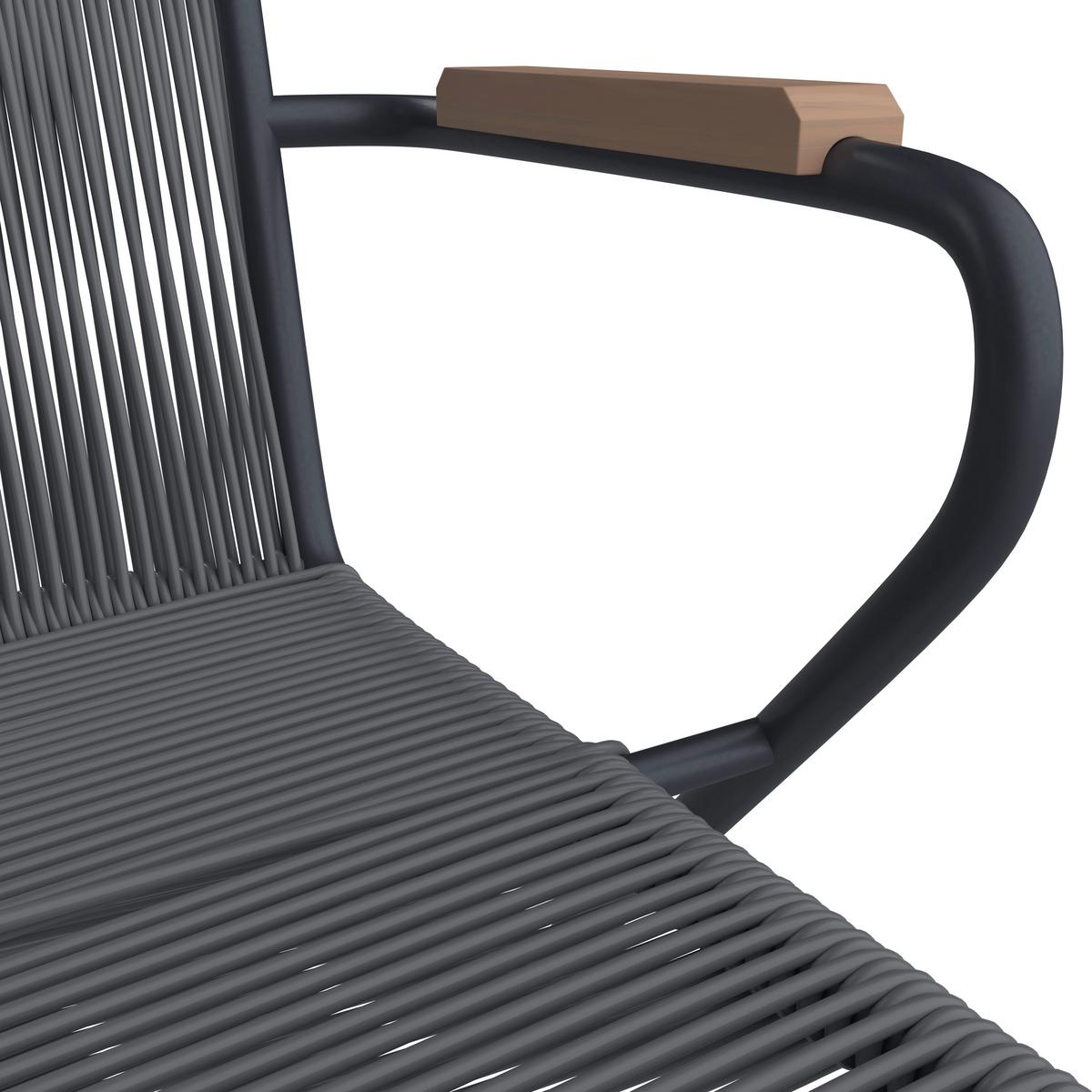 Set Vrtnih Stolov Cleo, Siva, 2-Delno - barva tikovine/temno siva, Moderno, kovina/umetna masa (58/87/58cm) - Bessagi Garden