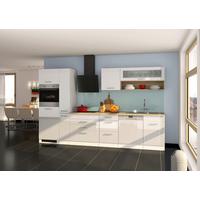 Küchenleerblock Mailand o. Geräte Weiß Hochglanz - Weiß Hochglanz/Silberfarben, MODERN, Holzwerkstoff/Metall (330cm) - Held