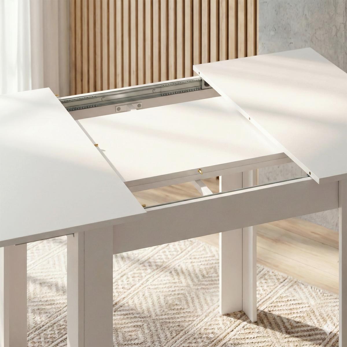 Esstisch Vcm Esstisch "pesoli"80/120x80 - Weiss, Modern, Holzwerkstoff (80-120/80/75,5cm) - MID.YOU