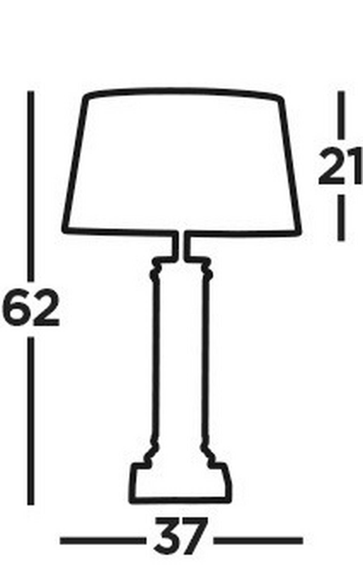 Asztali Lámpa Eu5141ab Pedestal - sárgarézszínű/fehér, Konventionell, üveg/textil (37/62cm)