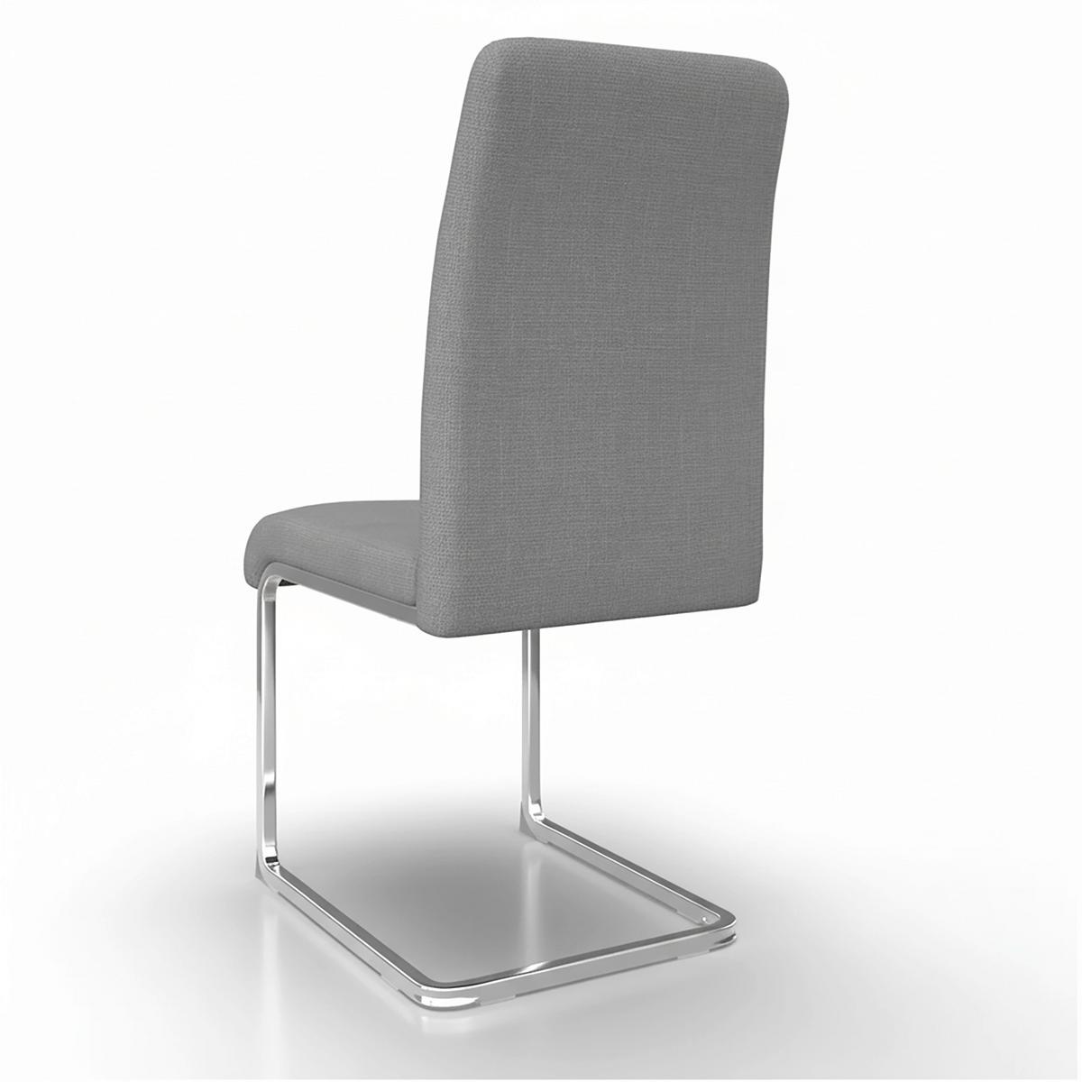 Schwingstuhl Lucie Grau Leinenoptik Gepolstert - Grau/Nickelfarben, MODERN, Textil/Metall (43/99/60cm) - Bessagi Home