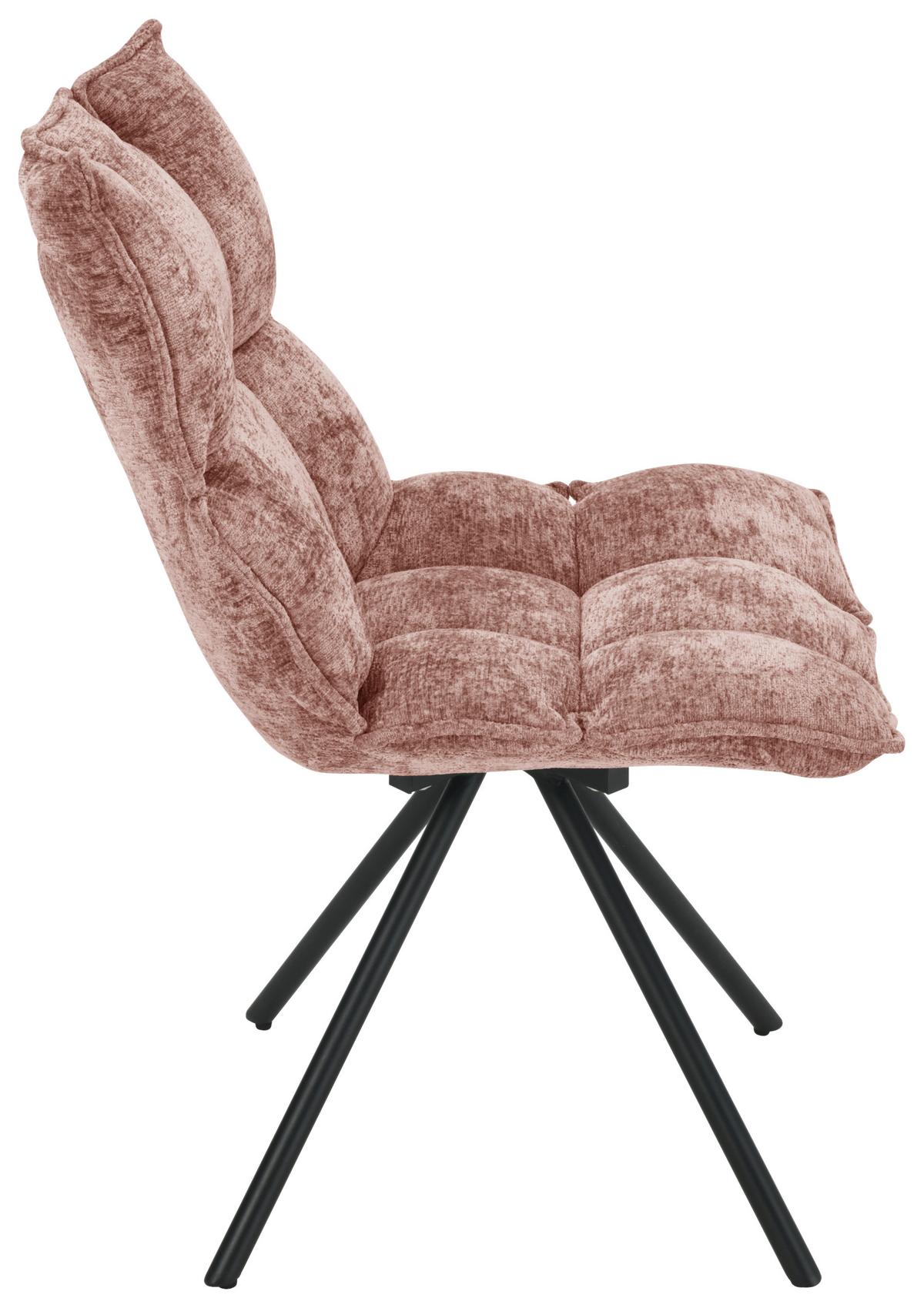 Stuhl Carla Rosa - Schwarz/Rosa, Trend, Holz/Textil (57/86/66cm) - Mömax