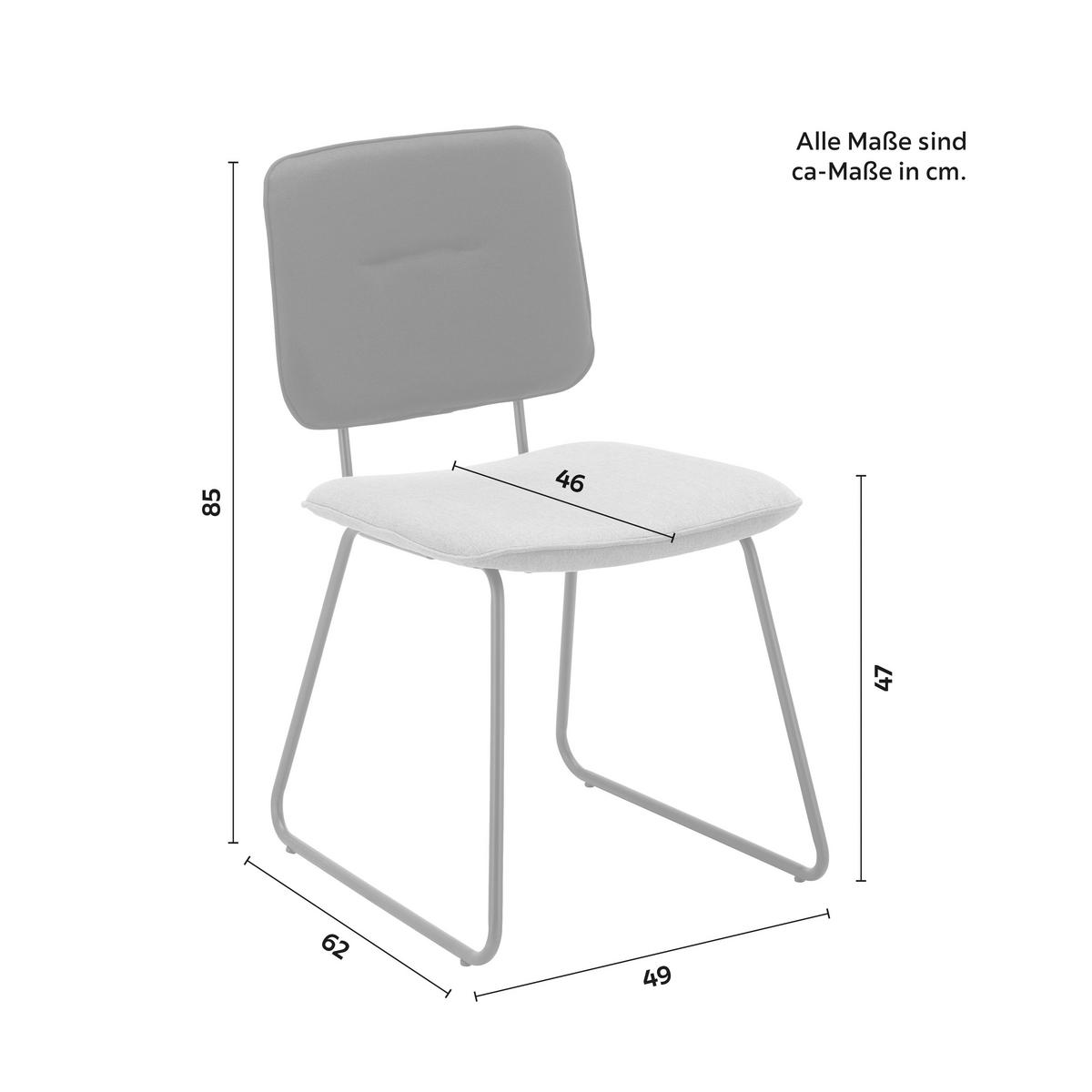 Stol Ava, Črna, Sivorjava - rjavosiva/črna, Moderno, kovina/tekstil (49/85/62cm) - Bessagi Home
