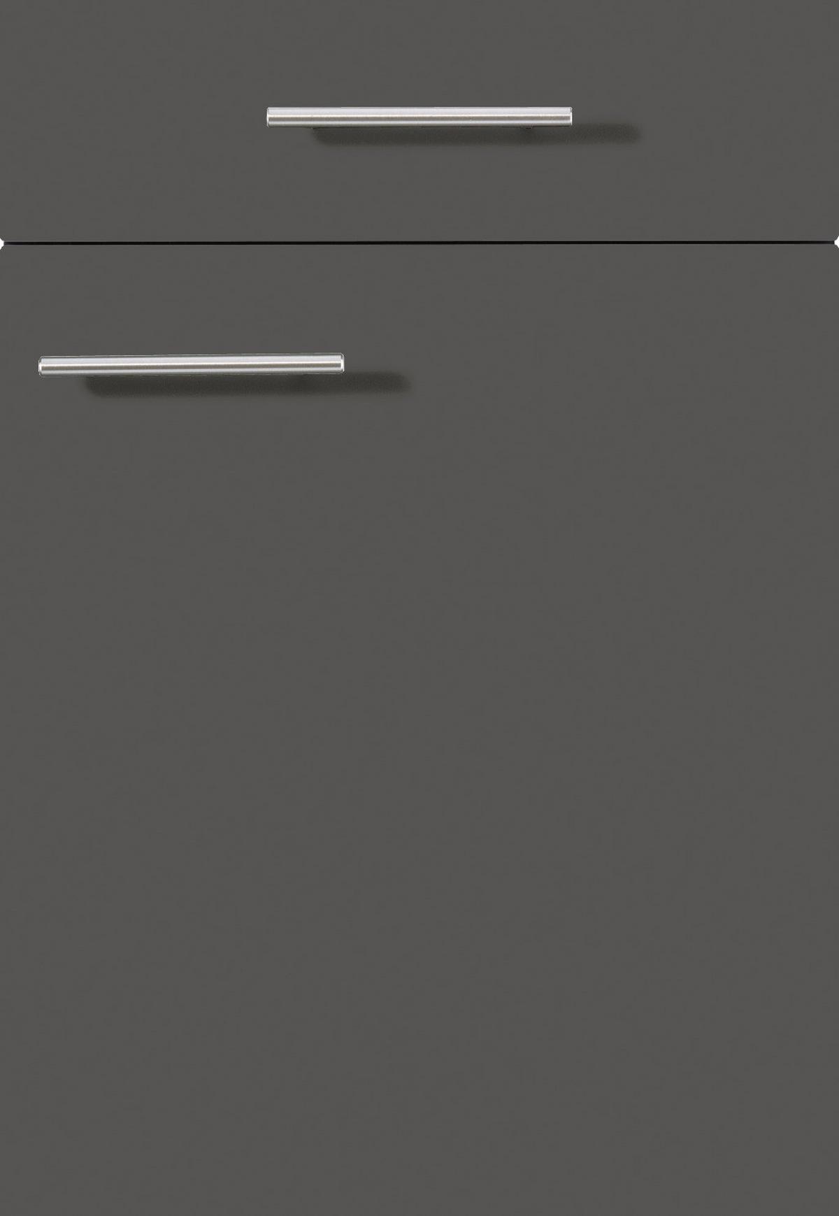 Küchenblock IKZ mit Geräten ca. 230 cm Dunkelgrau - Edelstahlfarben/Dunkelgrau, Design, Holzwerkstoff/Metall (230cm) - Impuls