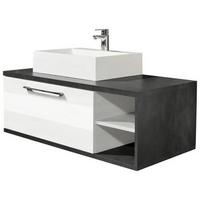 Waschtischkombi in Anthrazit/Weiß - Weiß Hochglanz/Anthrazit, MODERN, Holzwerkstoff/Kunststoff (110/39/53cm) - Mömax