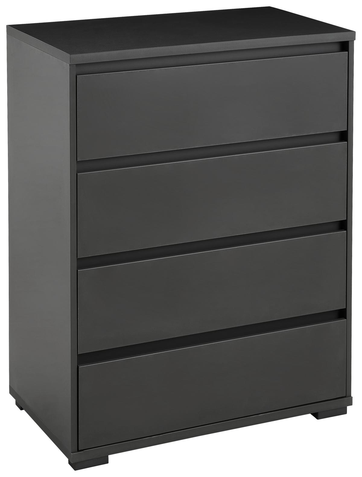 KOMODA LINE - antracytowy, Design, materiał drewnopochodny/tworzywo sztuczne (80/103/48cm) - Carryhome