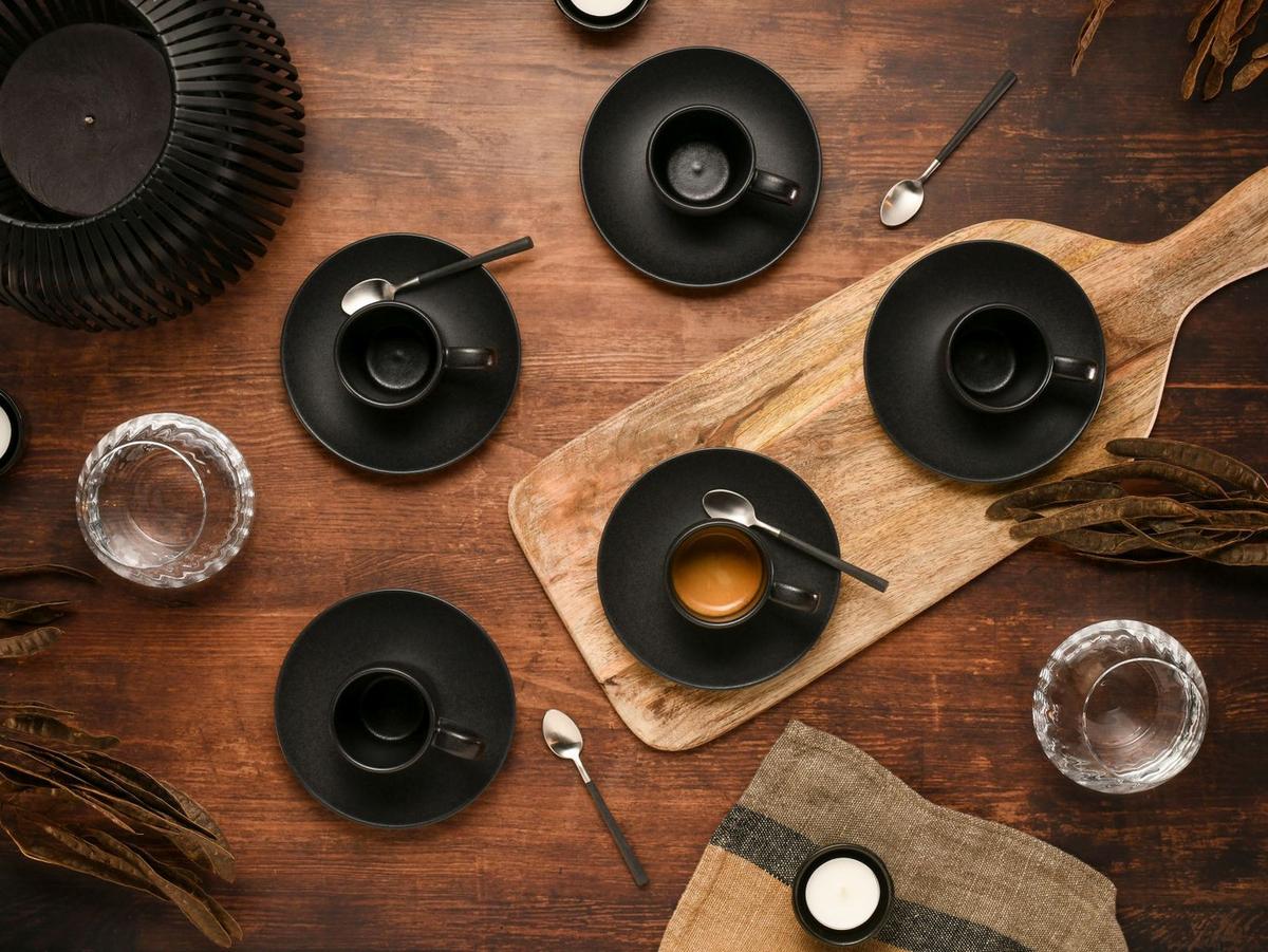 Kavni Servis Soft Touch Black, 12-Delni - Basics, keramika - Creatable