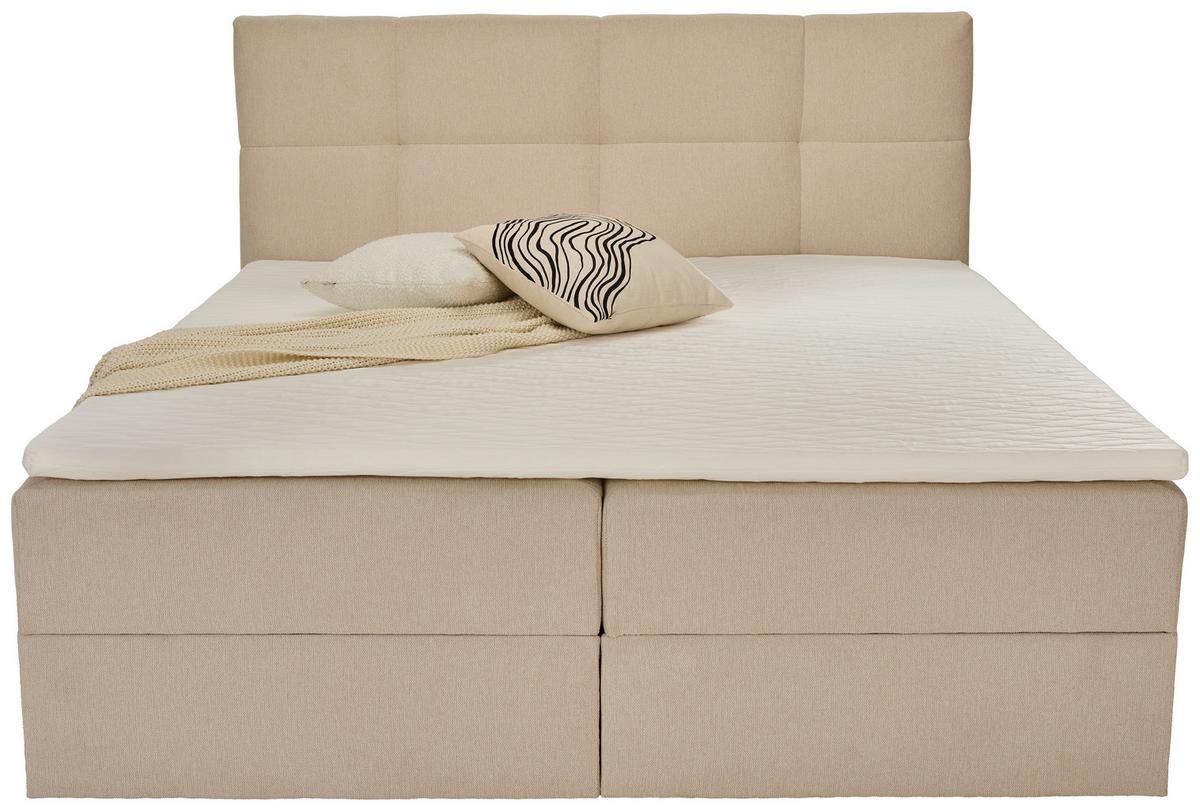 ŁÓŻKO SKRZYNIOWE ELLA - kremowy, Konventionell, tkanina (140/200cm) - Boxxx