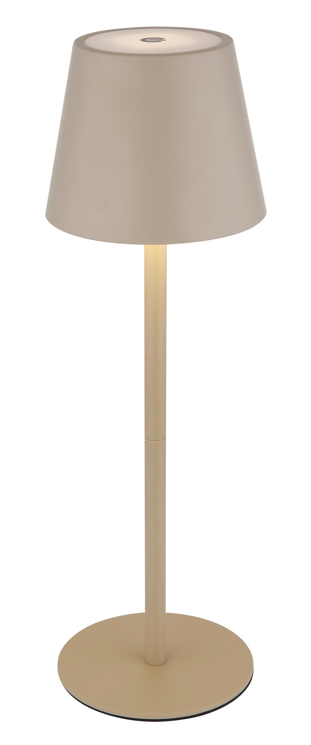 LAMPA STOŁOWA Z AKUMULATOREM 58488S - kolor piaskowy, Design, tworzywo sztuczne/metal (11,5/36cm) - Globo