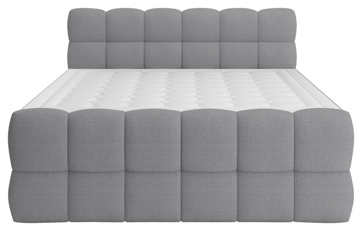 Boxspring Krevet Brisbane - siva/crna, Trend, drvni materijal/drvo (120/200cm) - Premium Living