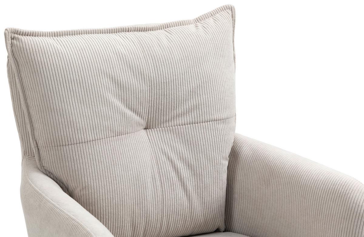 KRZESŁO Z PODŁOKIETNIKAMI POINT - beżowy, Design, metal/tkanina (60/95/67cm) - Novel