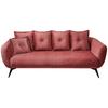 3-Sitzer-Sofa Baggio Koralle Velours - Koralle/Schwarz, MODERN, Holz/Textil (236/94/103cm) - Livetastic