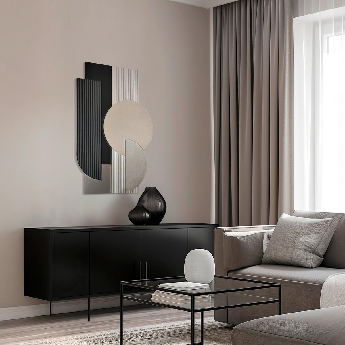 Akustični Panel Milla - črna/bež, tekstil (60/90cm) - Mömax