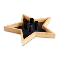 Kerzenteller Maja Naturfarben/Schwarz - Schwarz/Naturfarben, Konventionell, Holz/Metall (28,5/2,5/27,5cm) - Modern Living
