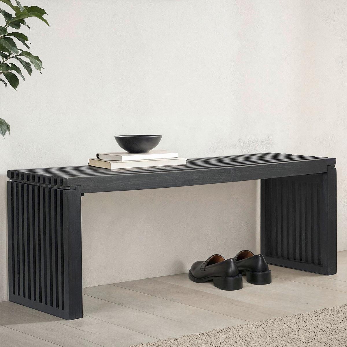 Sitzbank Sitzbank Schwarz - Schwarz, Design, Holz (120/45/35cm) - MID.YOU