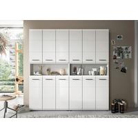 Hochschrank Ice ca. 180x185 cm Weiß - Weiß Hochglanz/Silberfarben, MODERN, Holzwerkstoff/Kunststoff (180/185/30cm) - MID.YOU