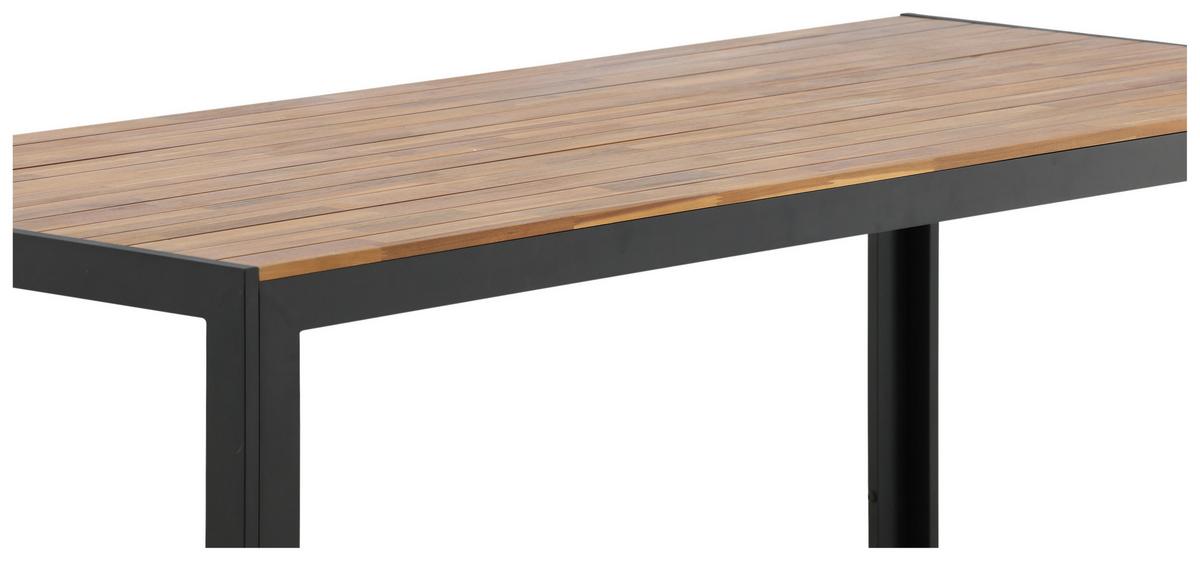 GARTENTISCH BOIS - Schwarz/Akaziefarben, KONVENTIONELL, Holz/Metall (205/90/75cm) - Gardenson