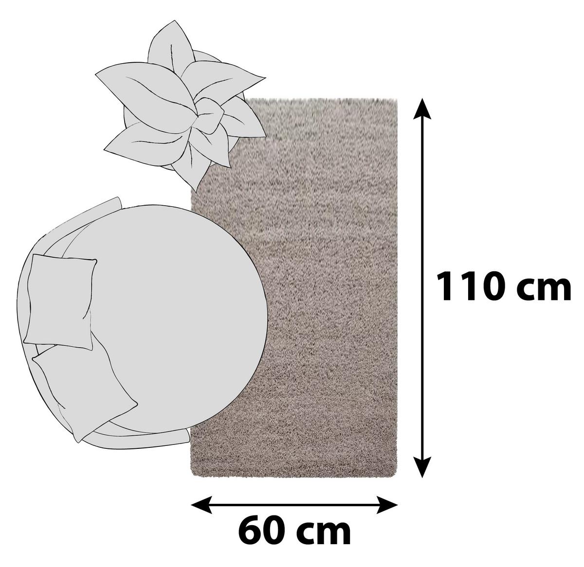 Hochflorteppich Dream Beige ca. 60x110cm - Beige, KONVENTIONELL, Textil (60/110cm) - Novel
