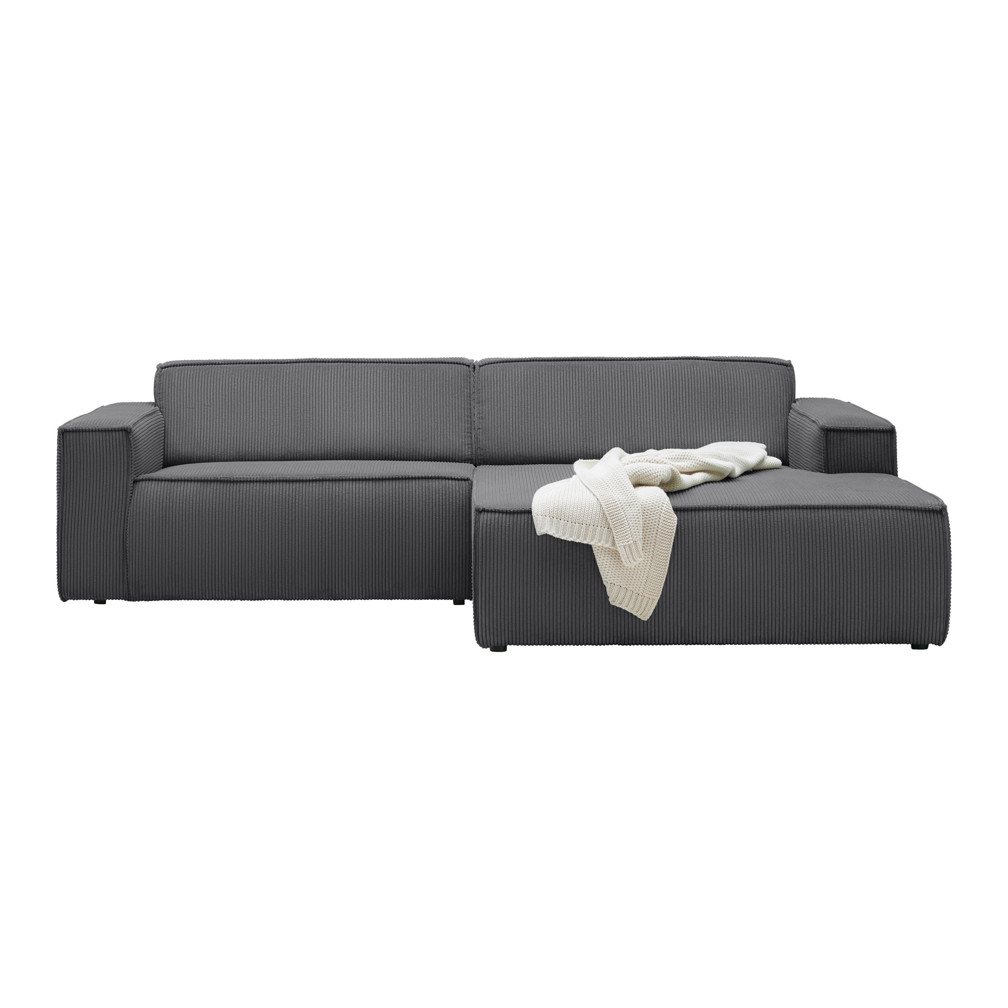 Wohnlandschaft Loft in Anthrazit - Anthrazit/Schwarz, MODERN, Kunststoff/Textil (265/75/172cm) - Based