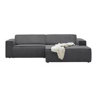 Wohnlandschaft Loft in Anthrazit - Anthrazit/Schwarz, MODERN, Kunststoff/Textil (265/75/172cm) - Based