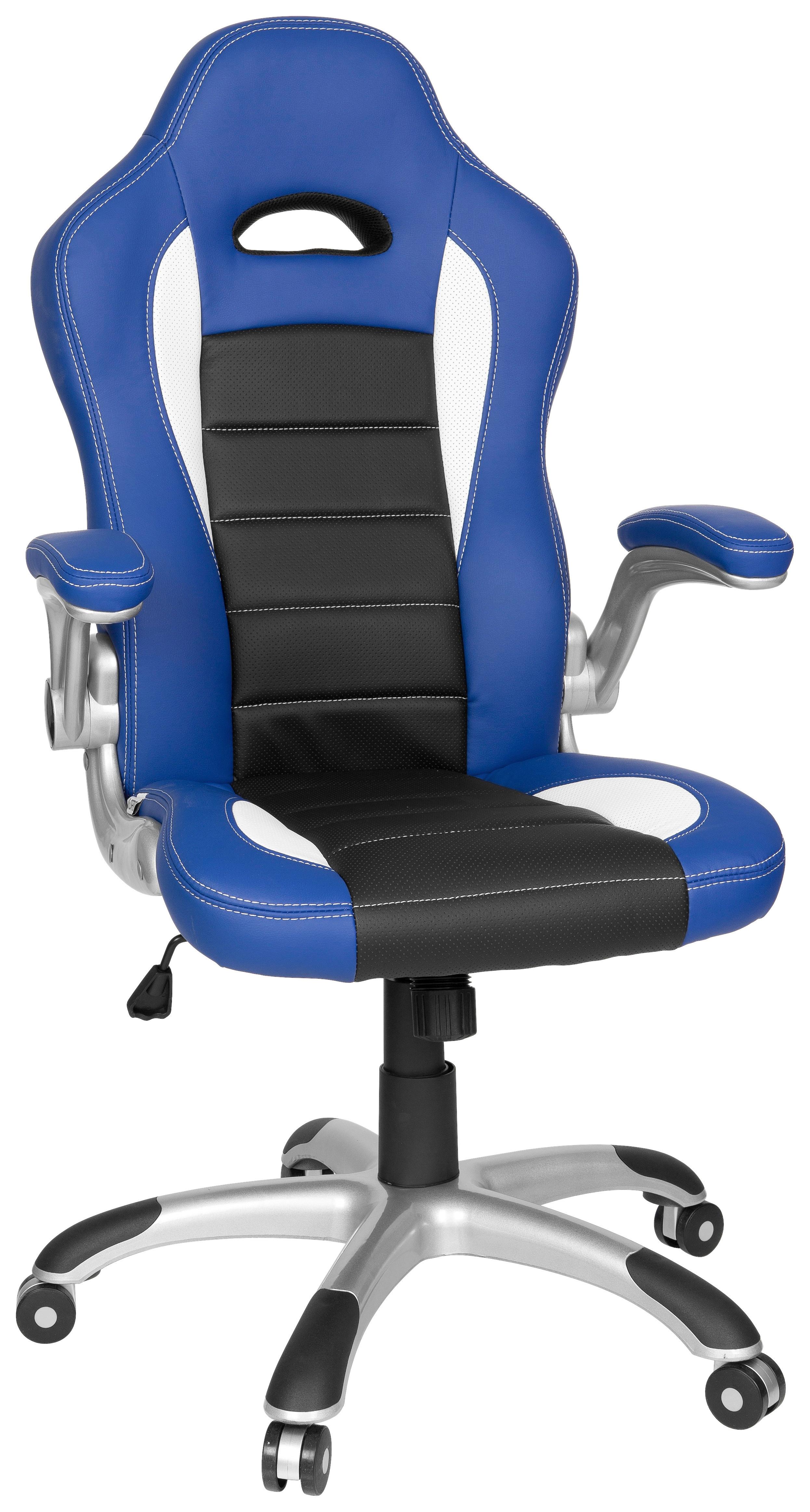 Gaming Stol Game Sport, Črna, Modra, Bela - modra/črna, Moderno, umetna masa/tekstil (64/118/57cm) - MID.YOU