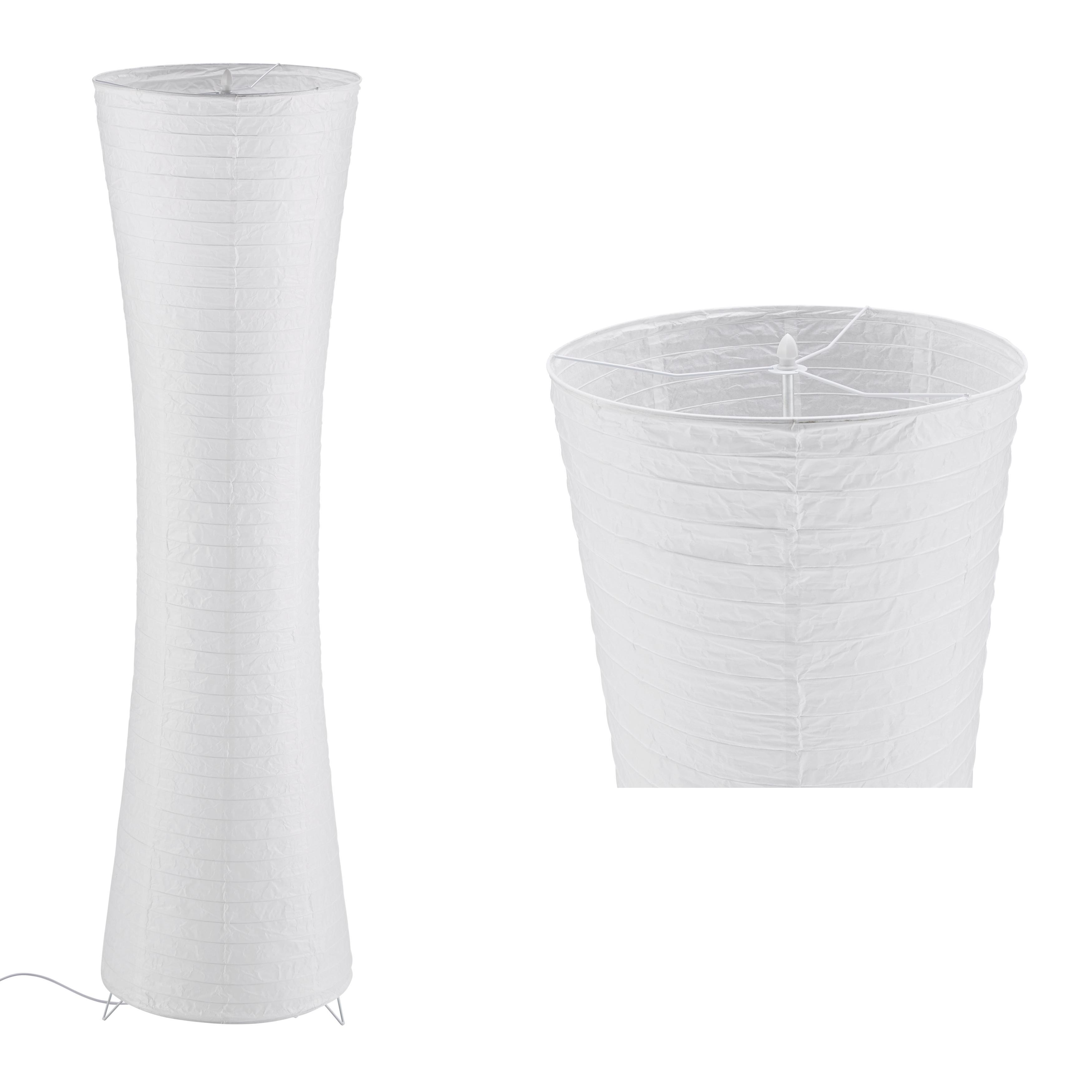 Stehleuchte Tobias, max. 60 Watt - Weiß, KONVENTIONELL, Papier/Metall (36/130cm) - Mömax modern living