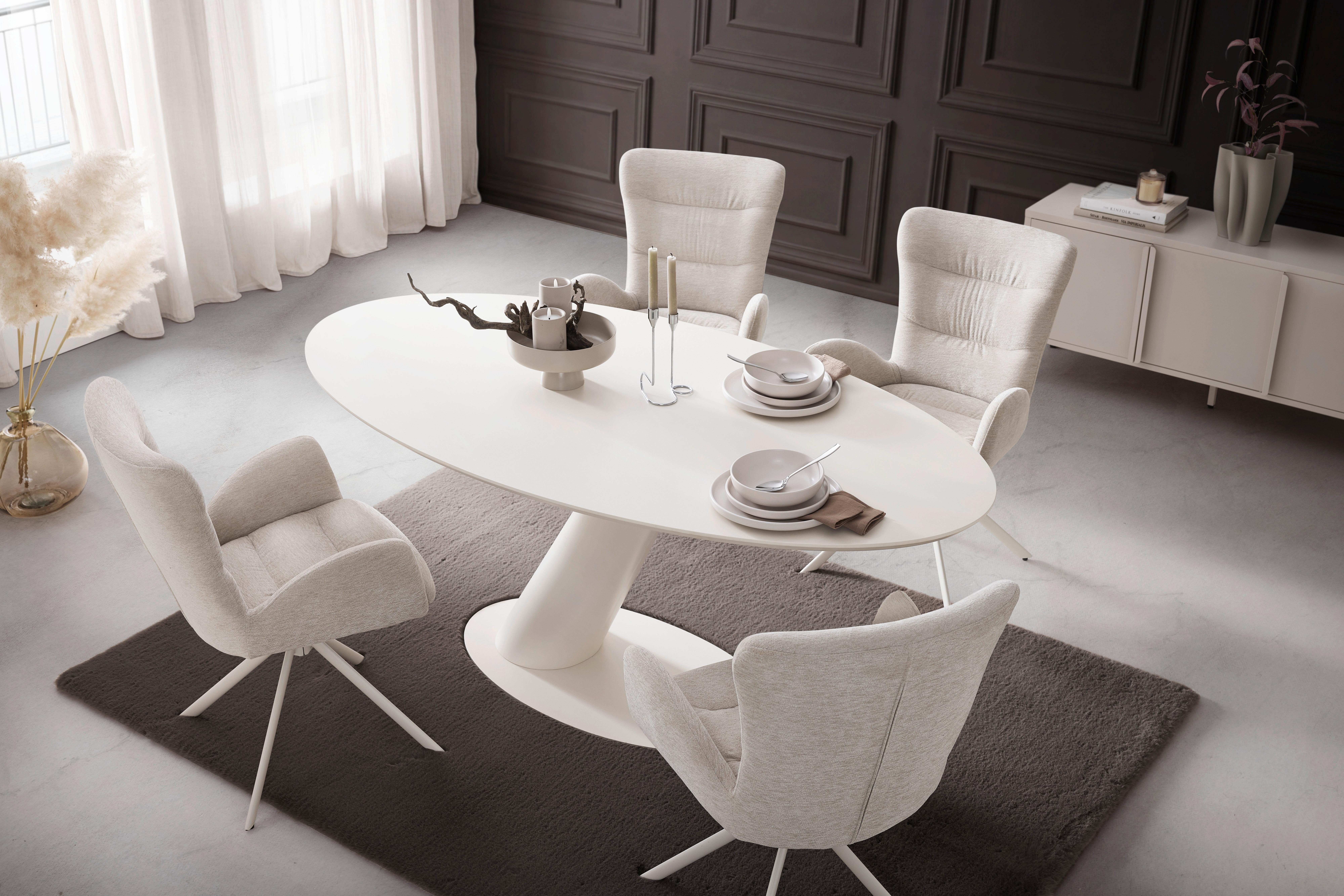 MATBORD STEVEN - beige, Design, metall/trämaterial (180/95/76cm) - Mömax