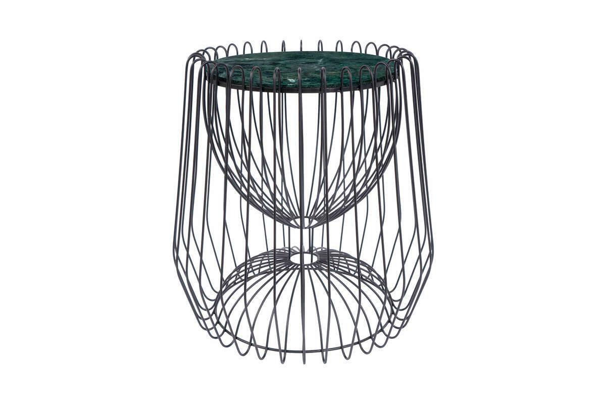 BEISTELLTISCH LTYOM-GRN - Schwarz/Grün, Basics, Stein/Metall (50/51/50cm) - Kayoom