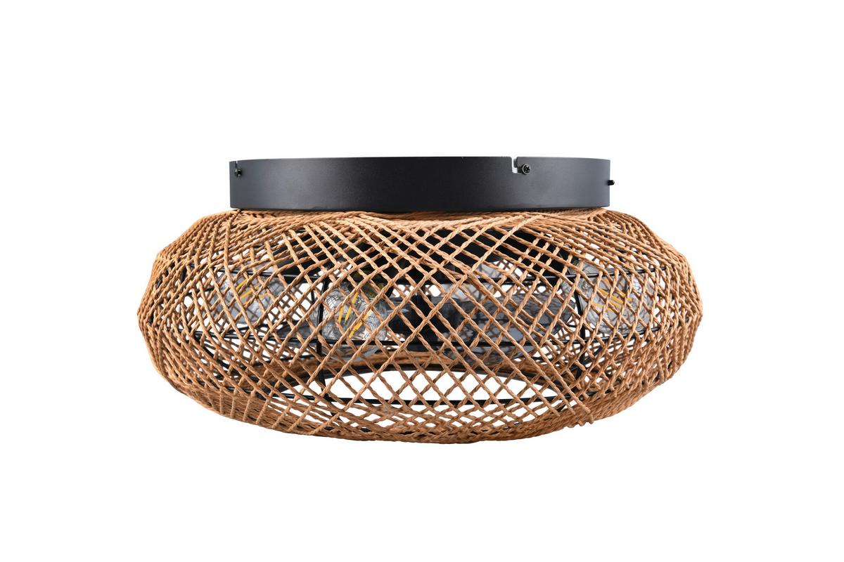 Deckenventilator Lillesand Schwarz max. 4 Watt - Transparent/Schwarz, Design, Kunststoff/Metall (50/50/21,5cm)