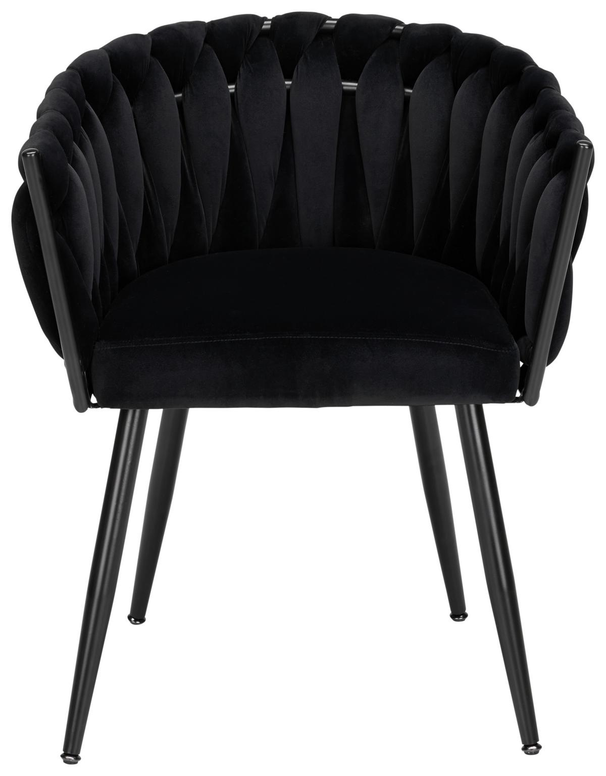 ARMLEHNSTUHL WEAVY -TREND- - Schwarz, Modern, Holz/Textil (64/78/55cm) - Premium Living