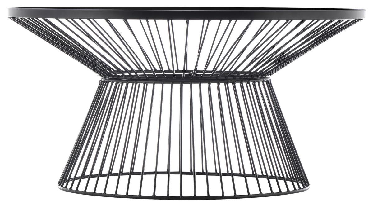 Măsuță de cafea RAVEN 2 - negru, Modern, sticlă/metal (84/42/84cm) - Modern Living