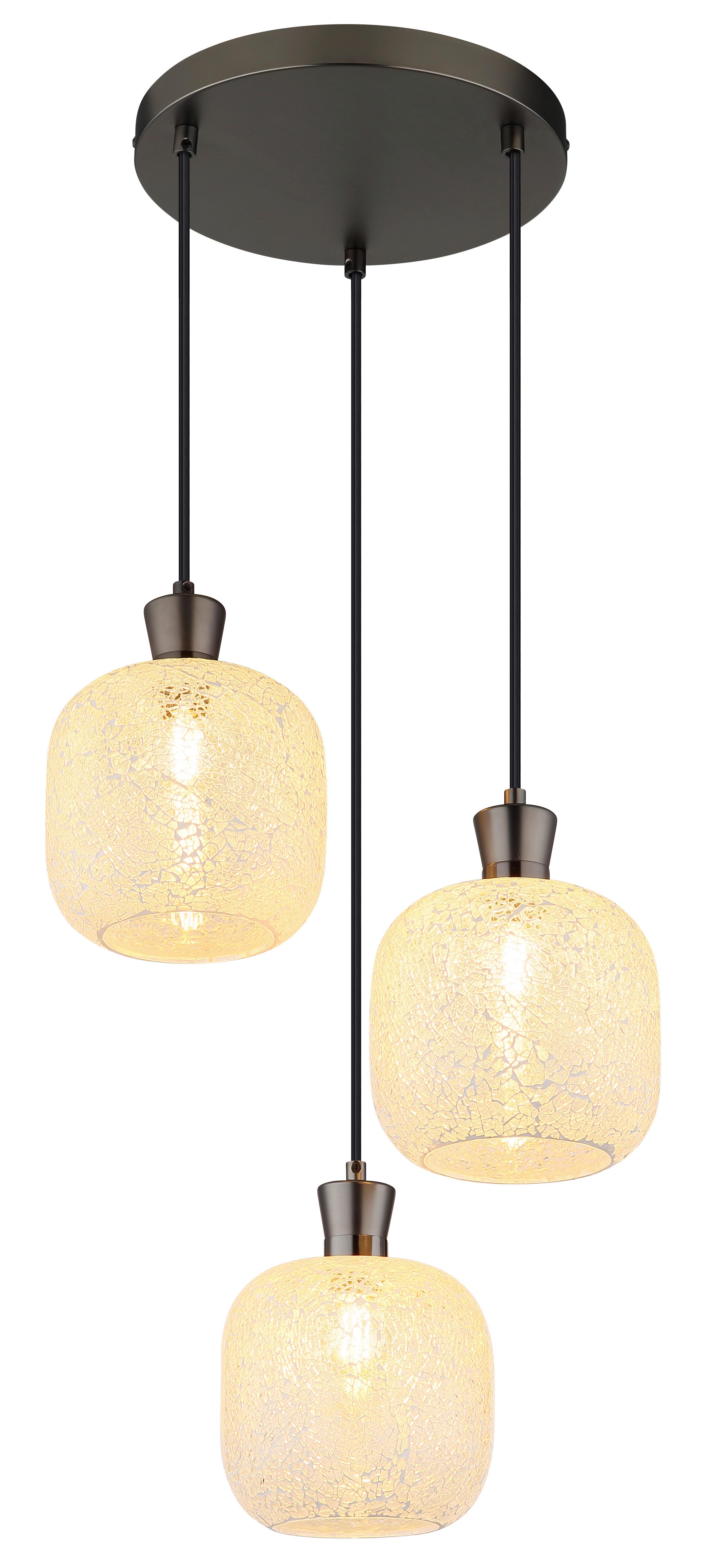 Viseća Svjetiljka Brokana - crni krom/prozirno, Design, staklo/metal (30/120cm) - Globo