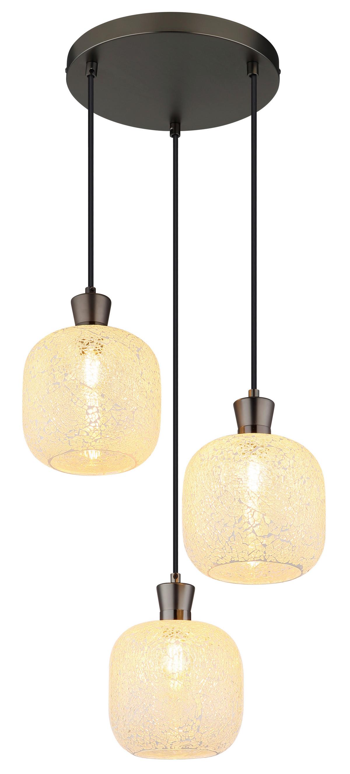 Viseća Svjetiljka Brokana - crni krom/prozirno, Design, staklo/metal (30/120cm) - Globo