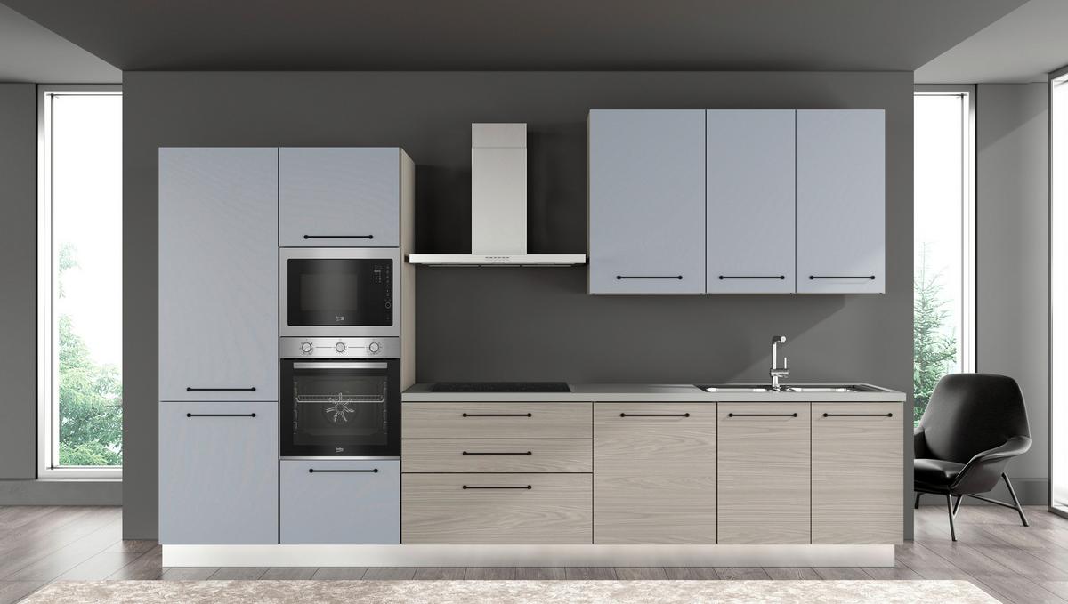 Blok Kuhinja S Aparatima Line 360 - siva/hrast sivi, Konvencionalno, drvo/metal (360/216-240/60cm) - Mömax