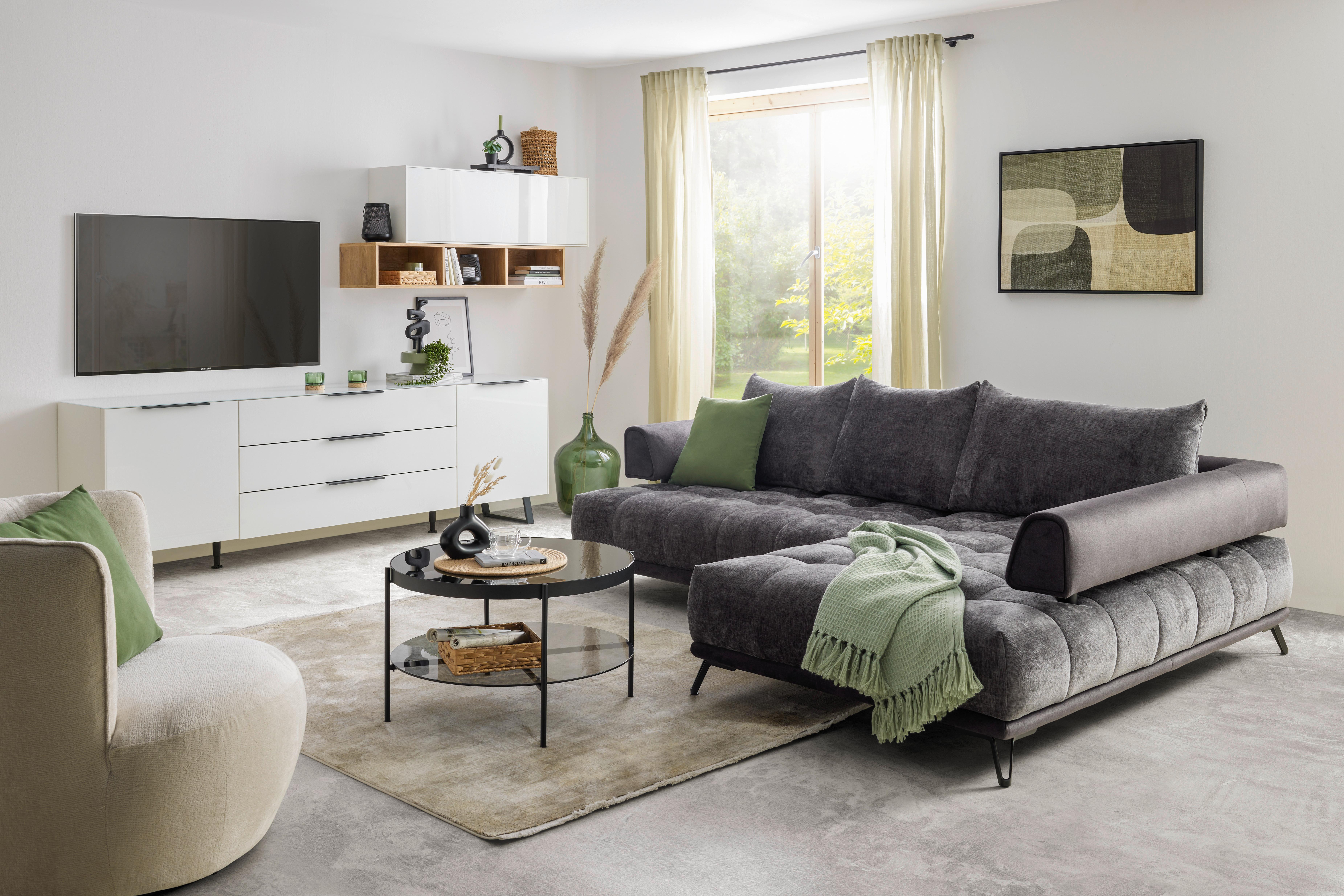 Hängeelement in Weiss - Weiss, Modern, Glas/Holzwerkstoff (38/120/32cm) - Premium Living
