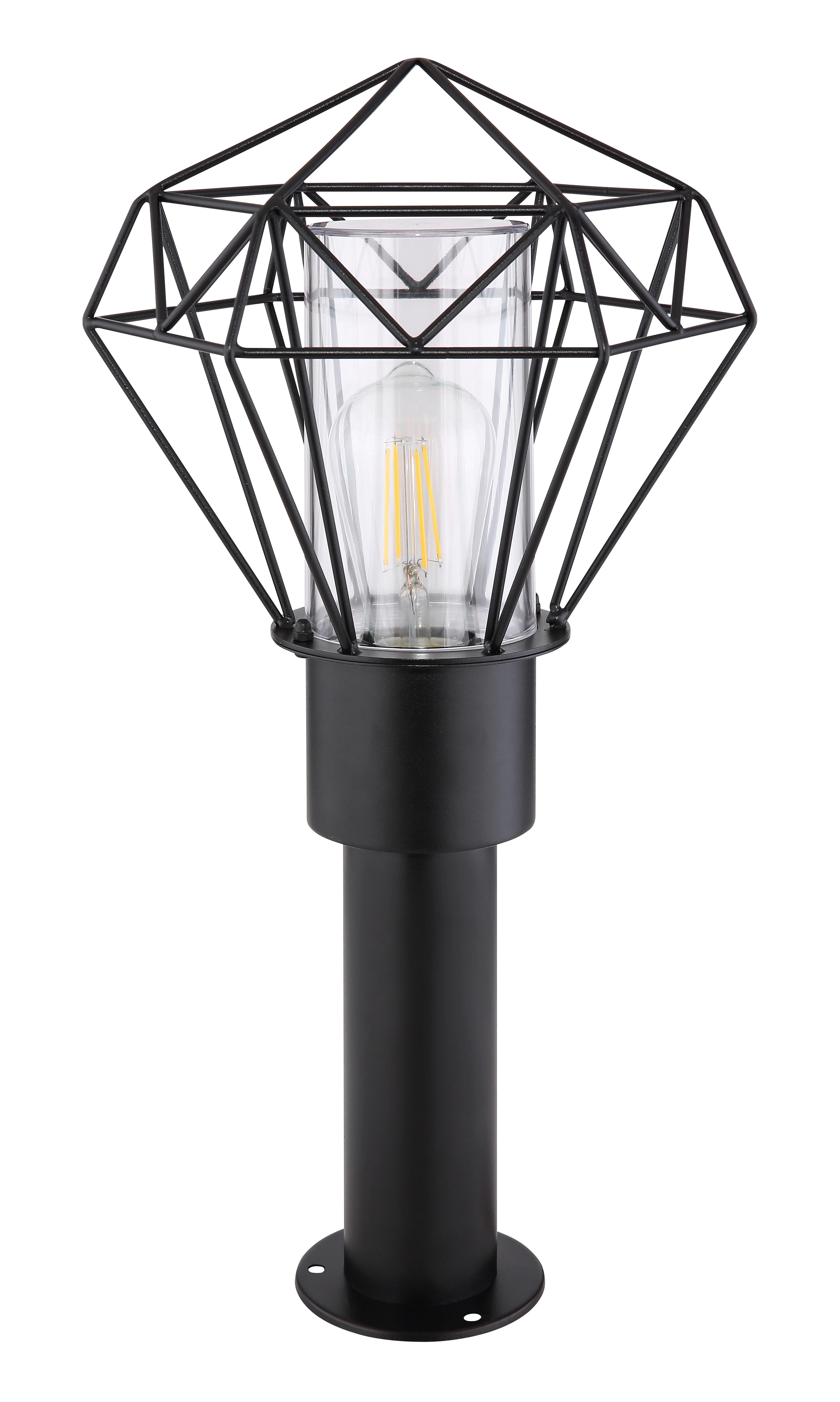 Außenleuchte Horace in Schwarz max. 15 Watt - Klar/Schwarz, Basics, Kunststoff/Metall (22,5/25,5/50cm) - Globo