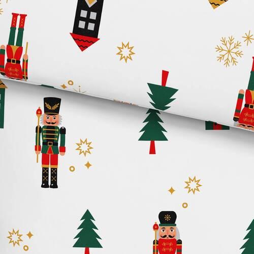 Lenjerie de pat Nussknacker cca. 140x200/50x70cm - alb/roșu, textil (140/200cm) - Mömax