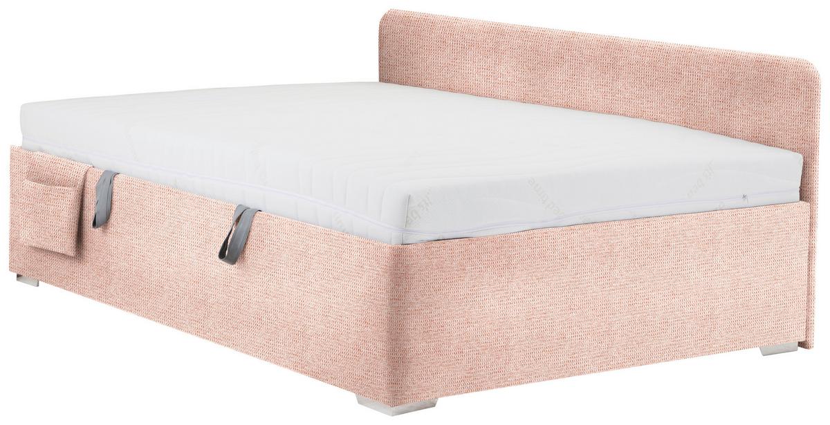 Krevet Remi - ružičasta/prirodne boje, Konvencionalno, drvo/tekstil (120/200cm) - Based